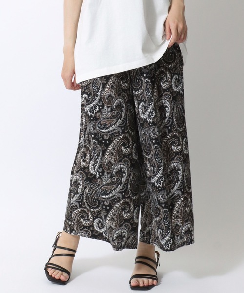 Salong hameu(サロン ハミュー)の「「着用動画あり」ストレッチ ワイドアンクルパンツ/イージーパンツ/ステテコ/無地・総柄・ライン柄・花柄・アニマル柄(その他パンツ・レディース・ブラック系その他3/ネイビー/レオパード/カーキオリーブ/グレイッシュベージュ/ブラック系その他2/ブラック/ブラック系その他5/ネイビー系1/ゼブラ/ブラック系その他4/ブラック系その他6・L/M)」の3枚目の写真