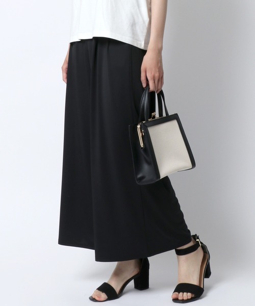 Salong hameu(サロン ハミュー)の「「着用動画あり」ストレッチ ワイドアンクルパンツ/イージーパンツ/ステテコ/無地・総柄・ライン柄・花柄・アニマル柄(その他パンツ・レディース・ブラック系その他3/ネイビー/レオパード/カーキオリーブ/グレイッシュベージュ/ブラック系その他2/ブラック/ブラック系その他5/ネイビー系1/ゼブラ/ブラック系その他4/ブラック系その他6・L/M)」の2枚目の写真