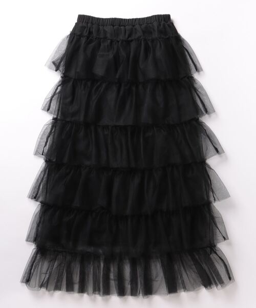 clear（クリア）の「チュール6段ティアードスカート[低身長用サイズ有 大人 フェミニン]≪再入荷≫（スカート・レディース・ブラック/アイボリー・F/XS）」の12枚目の写真