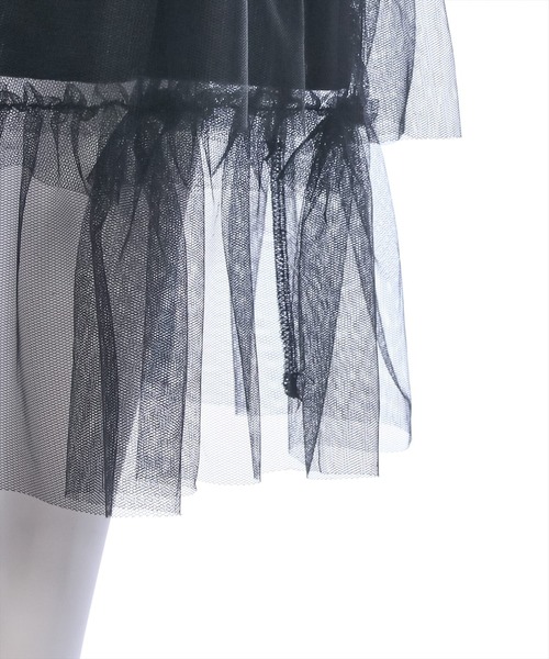 clear（クリア）の「チュール6段ティアードスカート[低身長用サイズ有 大人 フェミニン]≪再入荷≫（スカート・レディース・ブラック/アイボリー・F/XS）」の8枚目の写真