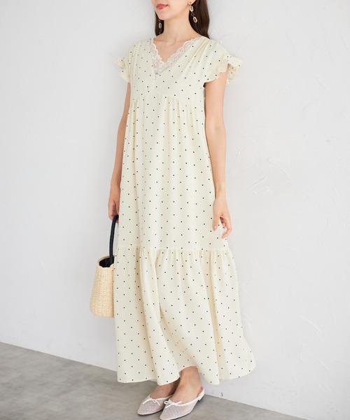 tocco closet(トッコ クローゼット)の「【ZOZO限定】バックリボンドットワンピース(ワンピース・レディース・オフホワイト/ブラック・M)」の3枚目の写真