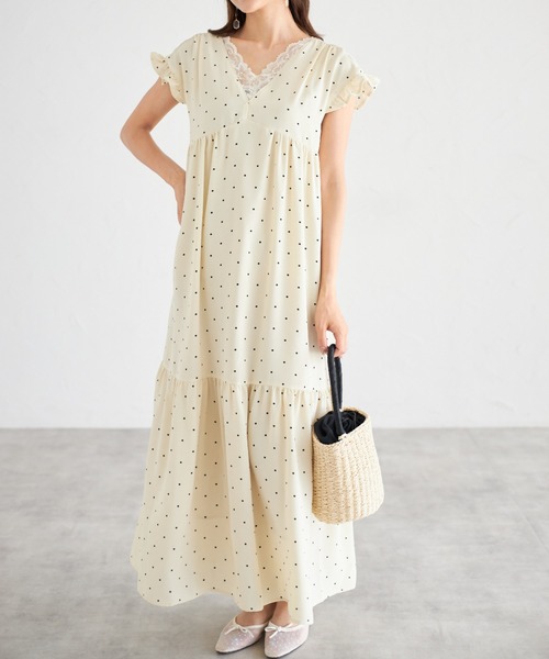 tocco closet(トッコ クローゼット)の「【ZOZO限定】バックリボンドットワンピース(ワンピース・レディース・オフホワイト/ブラック・M)」の6枚目の写真