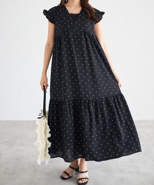 tocco closet(トッコ クローゼット)の「【ZOZO限定】バックリボンドットワンピース(ワンピース・レディース・オフホワイト/ブラック・M)」の14枚目の写真
