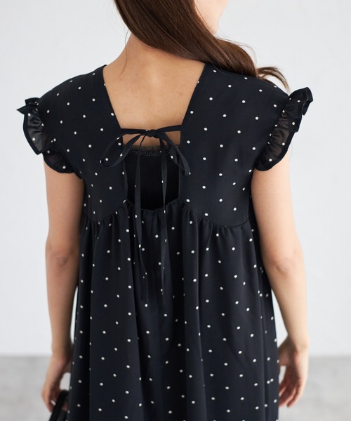 tocco closet(トッコ クローゼット)の「【ZOZO限定】バックリボンドットワンピース(ワンピース・レディース・オフホワイト/ブラック・M)」の22枚目の写真