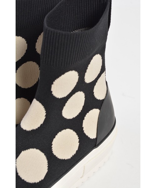 gomme（ゴム）の「ハイカットソックニットスニーカー（スニーカー・レディース・ブラック×ホワイト/ブラック×グレー・SMALL/LARGE/MEDIUM/X-LARGE）」の9枚目の写真
