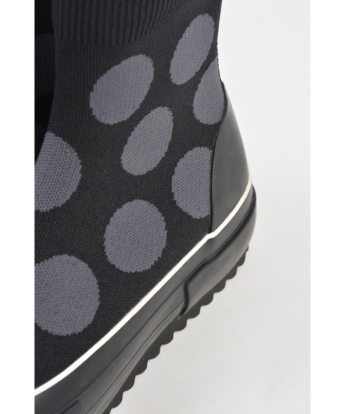 gomme（ゴム）の「ハイカットソックニットスニーカー（スニーカー・レディース・ブラック×ホワイト/ブラック×グレー・SMALL/LARGE/MEDIUM/X-LARGE）」の3枚目の写真