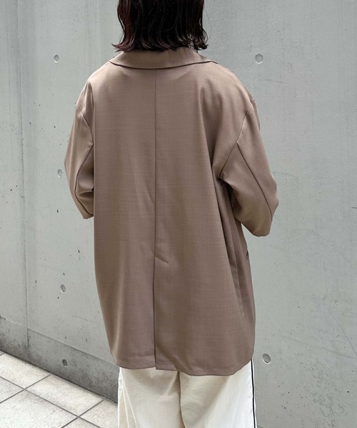 archives（アルシーヴ）の「ハーフスリーブ麻調テーラードジャケット（テーラードジャケット・レディース・モカ/ブラック/アイボリー・MEDIUM）」の12枚目の写真