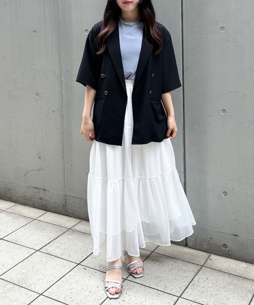 archives（アルシーヴ）の「ハーフスリーブ麻調テーラードジャケット（テーラードジャケット・レディース・モカ/ブラック/アイボリー・MEDIUM）」の20枚目の写真