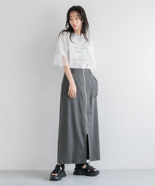 LOWRYS FARM(ローリーズファーム)の「フロントZIPタイトスカート 131501(スカート・レディース・ブラック/グレー/オフホワイト・FREE)」の10枚目の写真