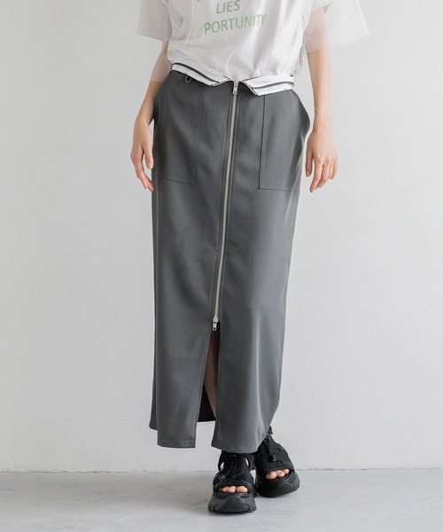 LOWRYS FARM(ローリーズファーム)の「フロントZIPタイトスカート 131501(スカート・レディース・ブラック/グレー/オフホワイト・FREE)」の7枚目の写真