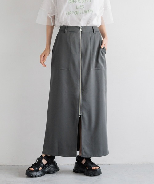 LOWRYS FARM(ローリーズファーム)の「フロントZIPタイトスカート 131501(スカート・レディース・ブラック/グレー/オフホワイト・FREE)」の6枚目の写真