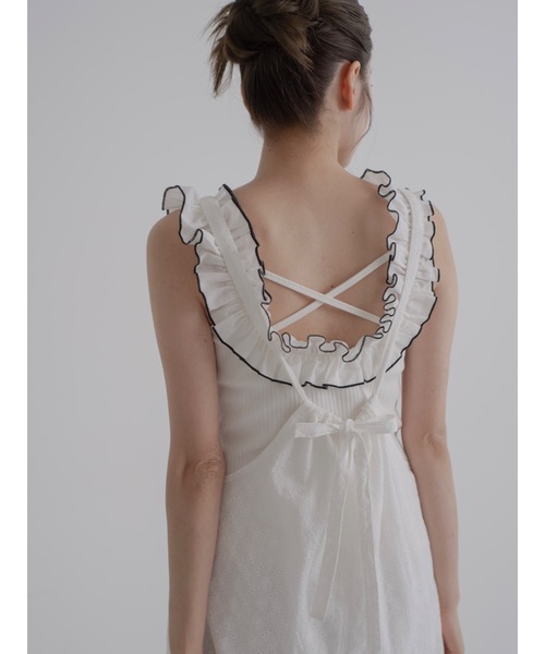 JUMELLE(ジュメロ)の「eyelet lace overall【低身長~高身長】(サロペット/オーバーオール・レディース・ホワイト・MEDIUM/SMALL)」の11枚目の写真