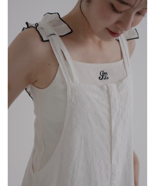 JUMELLE(ジュメロ)の「eyelet lace overall【低身長~高身長】(サロペット/オーバーオール・レディース・ホワイト・MEDIUM/SMALL)」の10枚目の写真