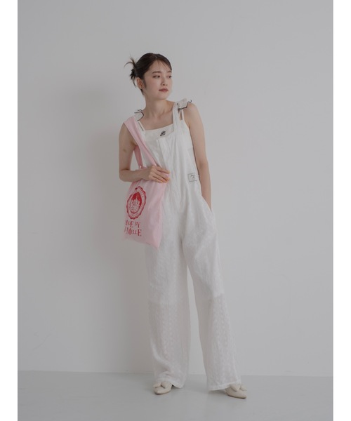 JUMELLE(ジュメロ)の「eyelet lace overall【低身長~高身長】(サロペット/オーバーオール・レディース・ホワイト・MEDIUM/SMALL)」の22枚目の写真