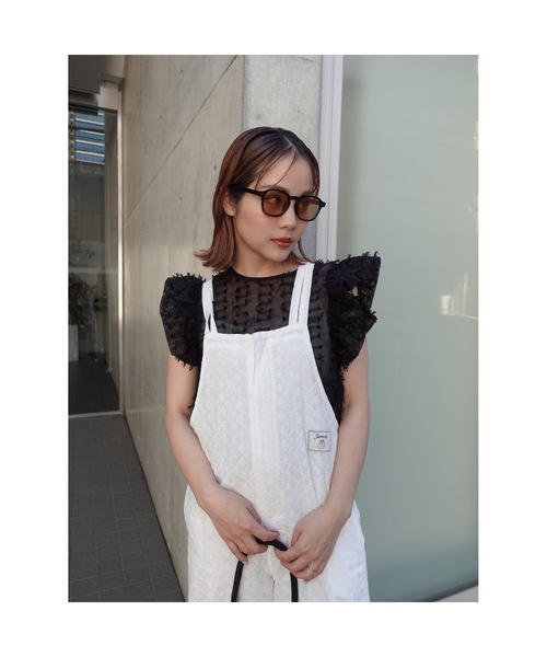 JUMELLE(ジュメロ)の「eyelet lace overall【低身長~高身長】(サロペット/オーバーオール・レディース・ホワイト・MEDIUM/SMALL)」の16枚目の写真