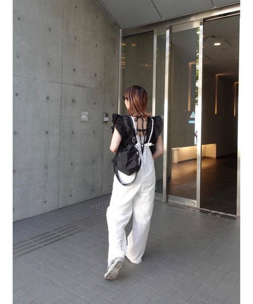 JUMELLE(ジュメロ)の「eyelet lace overall【低身長~高身長】(サロペット/オーバーオール・レディース・ホワイト・MEDIUM/SMALL)」の13枚目の写真