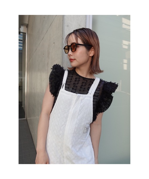 JUMELLE(ジュメロ)の「eyelet lace overall【低身長~高身長】(サロペット/オーバーオール・レディース・ホワイト・MEDIUM/SMALL)」の12枚目の写真