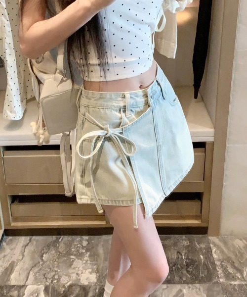 ラップスカート風♡シャネル★ショートパンツ★ツイード ショートパンツ ショートパンツラップスカート風 美脚脚長 着