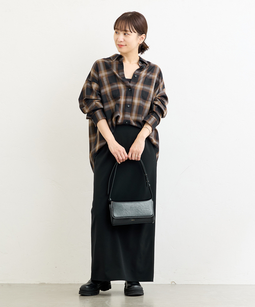 美品 24AW JOURNAL STANDARD ジャーナルスタンダード ソフトチェッククロスシャツ F ブラック ブラウン レディース 古着 中古 USED JOURNAL STANDARD（ジャーナルスタンダード）の「ソフトチェッククロス