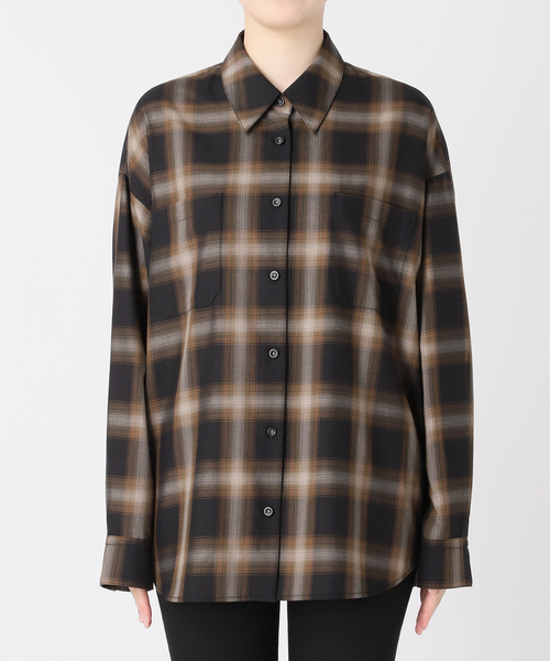 美品 24AW JOURNAL STANDARD ジャーナルスタンダード ソフトチェッククロスシャツ F ブラック ブラウン レディース 古着 中古 USED JOURNAL STANDARD（ジャーナルスタンダード）の「ソフトチェッククロス