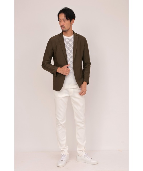 HIGH STREET（ハイストリート）の「HIGH STREET∴4WAYバイアスチェックジャガードジャケット（テーラードジャケット・メンズ・ブラウン/ブラック・L/LL/XXL/M）」の16枚目の写真