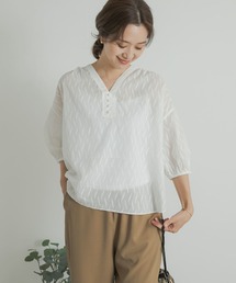 URBAN RESEARCH DOORS | コットンジャガードギャザーブラウス(シャツ/ブラウス)