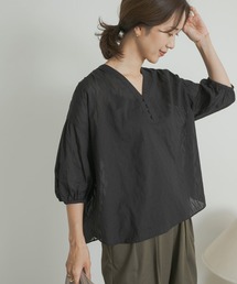 URBAN RESEARCH DOORS | コットンジャガードギャザーブラウス(シャツ/ブラウス)
