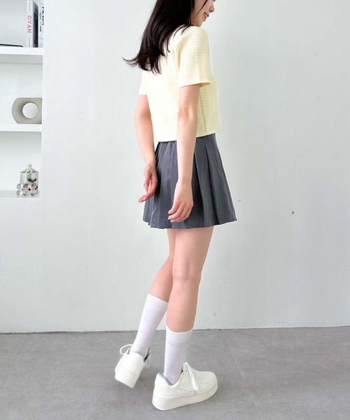 archives（アルシーヴ）の「ベルト付きプリーツミニスカート（スカート・レディース・ブラック/アイボリー/グレー・MEDIUM）」の8枚目の写真