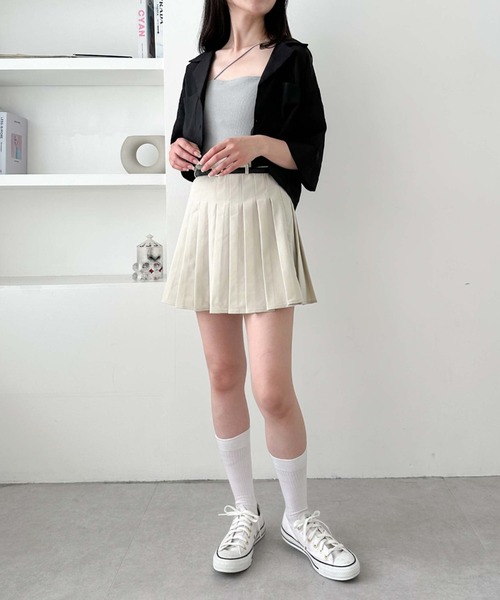 archives（アルシーヴ）の「ベルト付きプリーツミニスカート（スカート・レディース・ブラック/アイボリー/グレー・MEDIUM）」の16枚目の写真