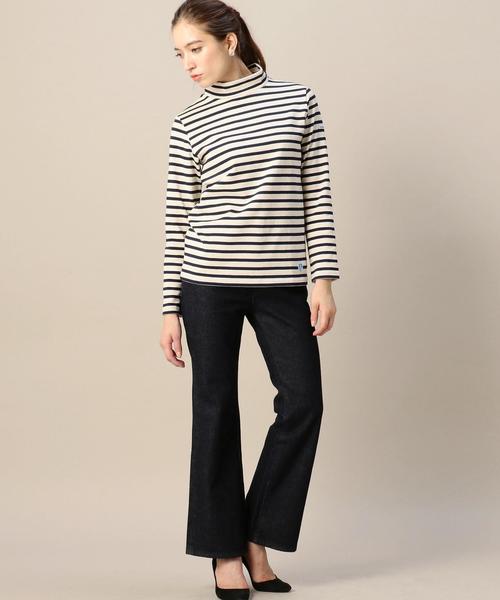 ORCIVAL(オーシバル)の「BY ORCIVAL ハイネックボーダーロングスリーブ◆(Tシャツ/カットソー・レディース・オフホワイト/ダークグレー/オリーブ・1)」の12枚目の写真