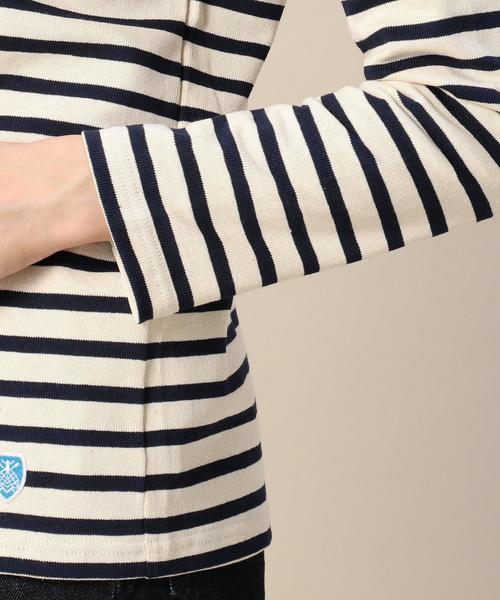 ORCIVAL(オーシバル)の「BY ORCIVAL ハイネックボーダーロングスリーブ◆(Tシャツ/カットソー・レディース・オフホワイト/ダークグレー/オリーブ・1)」の14枚目の写真