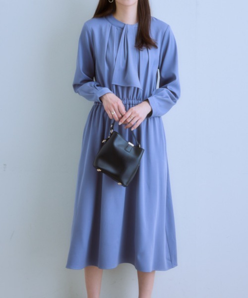 7days Life Styling(セブンデイズライフスタイリング)の「ボウタイが取り外せる2WAYワンピース(ワンピース・レディース・モカ/グレー系/ブラック・LL/L/M/S)」の7枚目の写真