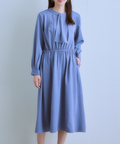 7days Life Styling(セブンデイズライフスタイリング)の「ボウタイが取り外せる2WAYワンピース(ワンピース・レディース・モカ/グレー系/ブラック・LL/L/M/S)」の10枚目の写真