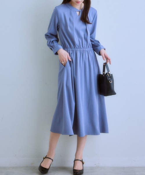 7days Life Styling(セブンデイズライフスタイリング)の「ボウタイが取り外せる2WAYワンピース(ワンピース・レディース・モカ/グレー系/ブラック・LL/L/M/S)」の9枚目の写真