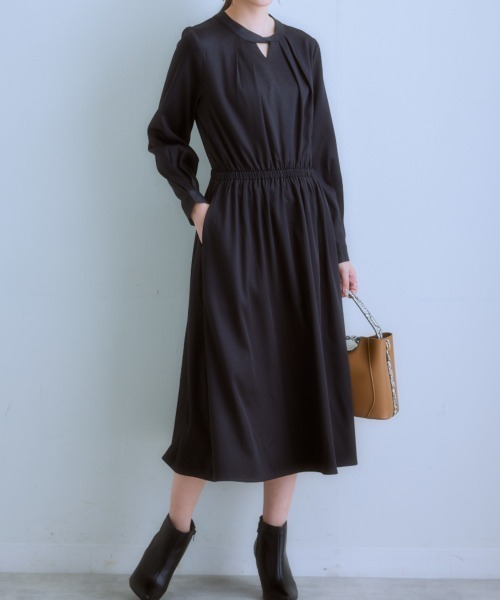 7days Life Styling(セブンデイズライフスタイリング)の「ボウタイが取り外せる2WAYワンピース(ワンピース・レディース・モカ/グレー系/ブラック・LL/L/M/S)」の16枚目の写真