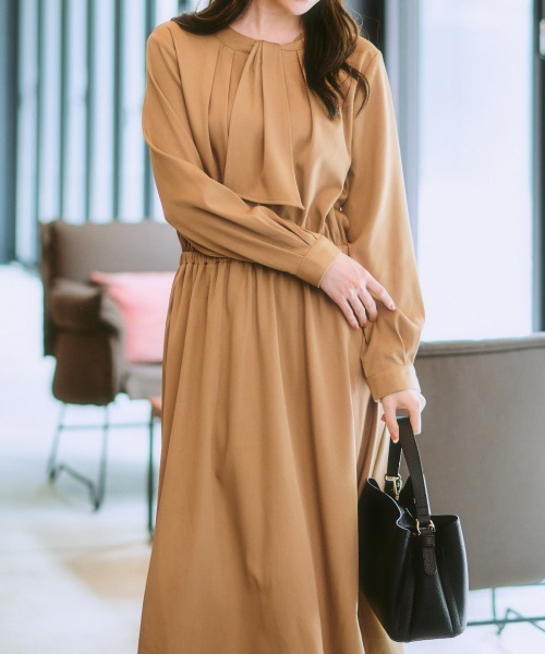 7days Life Styling(セブンデイズライフスタイリング)の「ボウタイが取り外せる2WAYワンピース(ワンピース・レディース・モカ/グレー系/ブラック・LL/L/M/S)」の22枚目の写真
