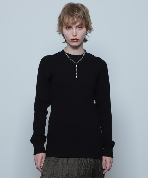 CREOLME（クレオルム）の「(CREOLME)フリルワッフルトップス（Tシャツ/カットソー・レディース・ブラック/ホワイト系その他・FREE）」の12枚目の写真