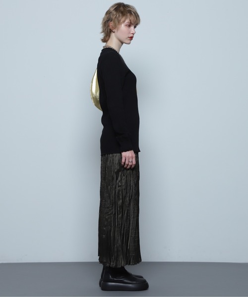 CREOLME（クレオルム）の「(CREOLME)フリルワッフルトップス（Tシャツ/カットソー・レディース・ブラック/ホワイト系その他・FREE）」の16枚目の写真