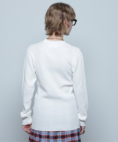 CREOLME（クレオルム）の「(CREOLME)フリルワッフルトップス（Tシャツ/カットソー・レディース・ブラック/ホワイト系その他・FREE）」の5枚目の写真