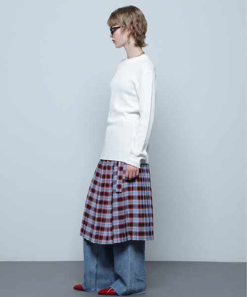 CREOLME（クレオルム）の「(CREOLME)フリルワッフルトップス（Tシャツ/カットソー・レディース・ブラック/ホワイト系その他・FREE）」の7枚目の写真
