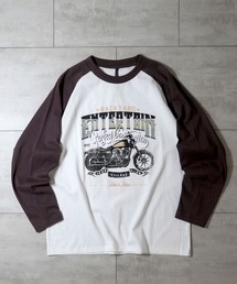 Anytime Songs（エニータイムソングス）の「oversize raglan sleeve print long sleeve T-shirt/オーバーサイズ ラグランスリーブ プリント ロンT/リンガー プリント ロンT（Tシャツ/カットソー）」
