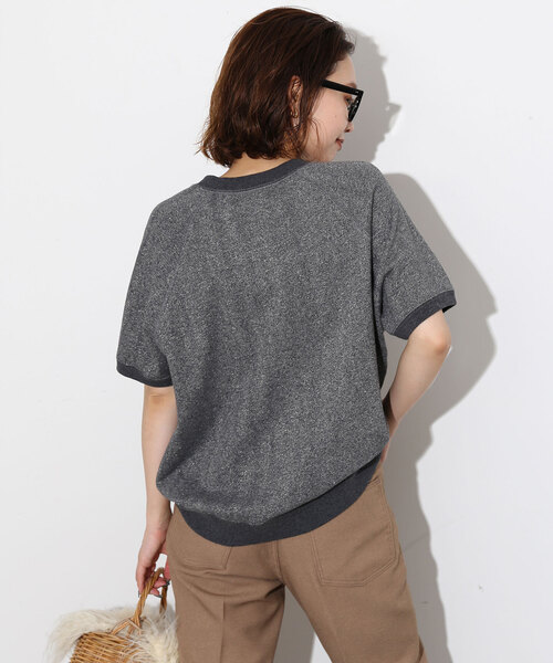 【美品】 スローブイエナ ミニ裏毛ハーフスリーブプルオーバー 近年モデル SLOBE IENA（スローブイエナ）の「ラメ裏毛ハーフスリーブプル