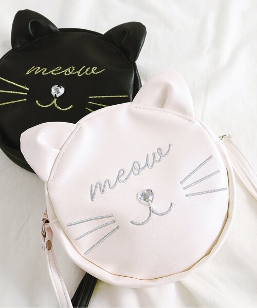 apres les cours（アプレレクール）の「ねこちゃんポシェット（ショルダーバッグ・キッズ・アイボリー/ブラック・FREE）」の5枚目の写真