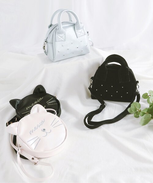 apres les cours（アプレレクール）の「ねこちゃんポシェット（ショルダーバッグ・キッズ・アイボリー/ブラック・FREE）」の6枚目の写真