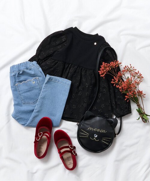 apres les cours（アプレレクール）の「ねこちゃんポシェット（ショルダーバッグ・キッズ・アイボリー/ブラック・FREE）」の7枚目の写真