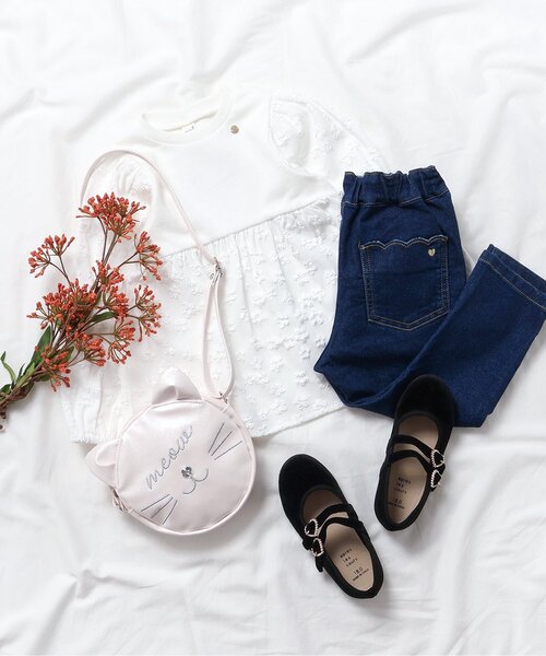 apres les cours（アプレレクール）の「ねこちゃんポシェット（ショルダーバッグ・キッズ・アイボリー/ブラック・FREE）」の8枚目の写真