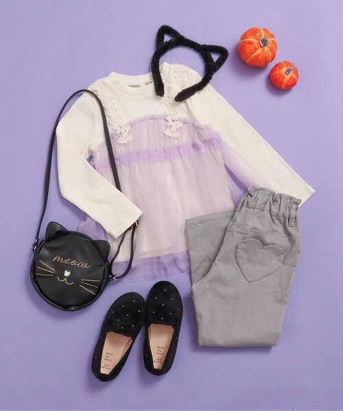 apres les cours（アプレレクール）の「ねこちゃんポシェット（ショルダーバッグ・キッズ・アイボリー/ブラック・FREE）」の9枚目の写真