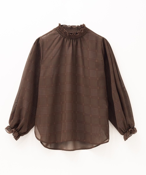 HusHusH（ハッシュアッシュ）の「HusHusH 衿シャーリング チェックブラウス（シャツ/ブラウス・レディース・チャコールグレー/ベージュ・M/L）」の17枚目の写真