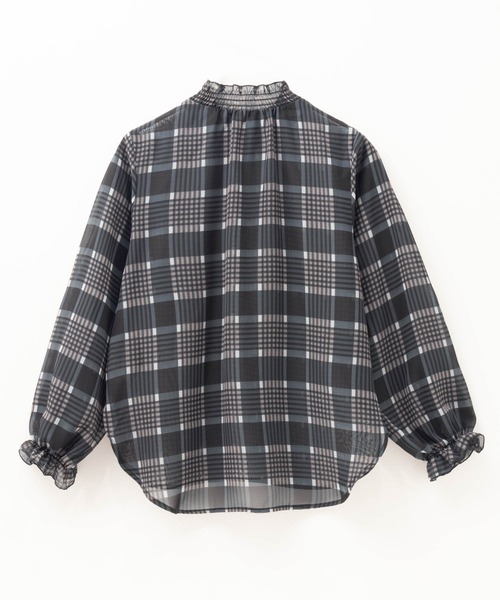 HusHusH（ハッシュアッシュ）の「HusHusH 衿シャーリング チェックブラウス（シャツ/ブラウス・レディース・チャコールグレー/ベージュ・M/L）」の16枚目の写真