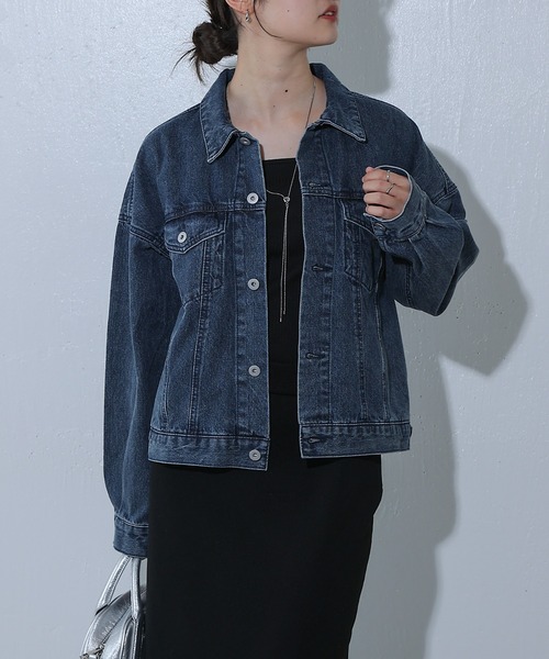 COLONY 2139（コロニートゥーワンスリーナイン）の「オーバーサイズGジャン（デニムジャケット・レディース・ネイビー/ダークブルー/オフホワイト・LARGE/MEDIUM）」の20枚目の写真